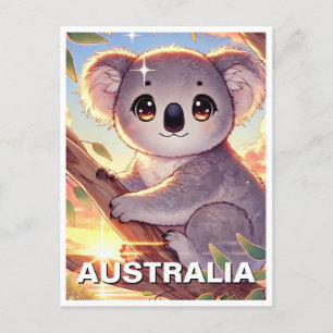 Koala auf dem Baum Australien Reisen Postkarte