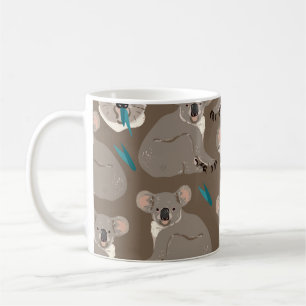 Koala auf neutralem braunem Hintergrund nahtlos Vi Kaffeetasse