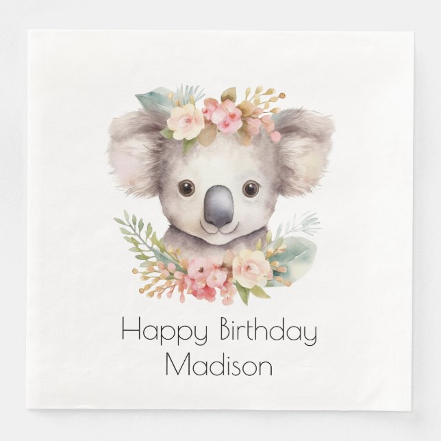 Koala Australia Personalisiert Serviette (Vorderseite)