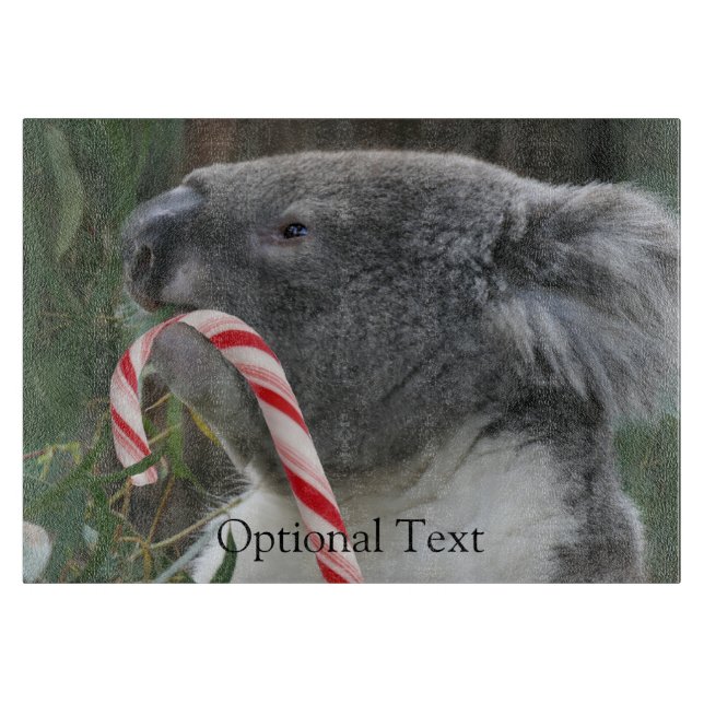 Koala Australian Christmas Candy Cane Schneidebrett (Vorderseite)