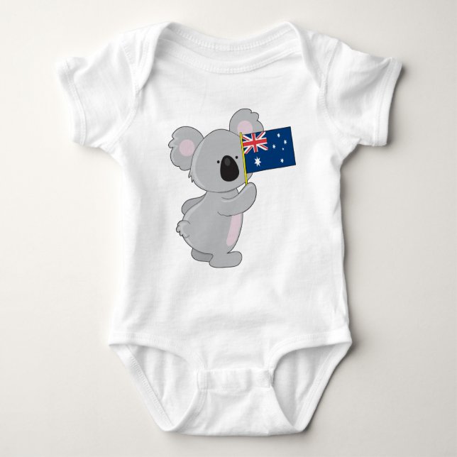 Koala Australische Flagge Baby Strampler (Vorderseite)