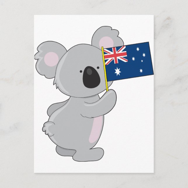 Koala Australische Flagge Postkarte (Vorderseite)