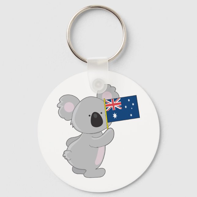 Koala Australische Flagge Schlüsselanhänger (Vorderseite)