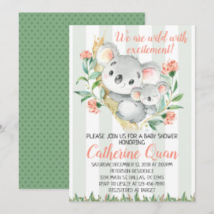 Koala Baby Shower Einladung