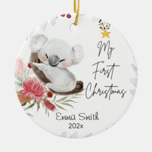 Koala Baby's First Christmas Personalisiert Orname Keramik Ornament
