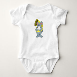Koala Bär bei Musik mit Saxophon.PNG Baby Strampler