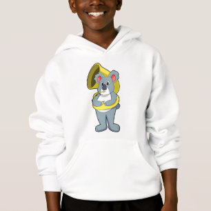 Koala Bär bei Musik mit Saxophon.PNG Hoodie