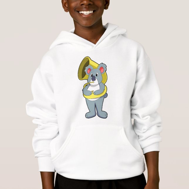 Koala Bär bei Musik mit Saxophon.PNG Hoodie (Vorderseite)