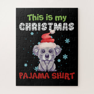 Koala-Bär Das ist mein Weihnachts-Pyjama-Shirt Puzzle