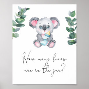 Koala-Bär - Errate, wie viele Bären sind im Glas Poster