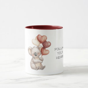 Koala-Bär Folge deinem Herzen Rote Luftballons Tasse