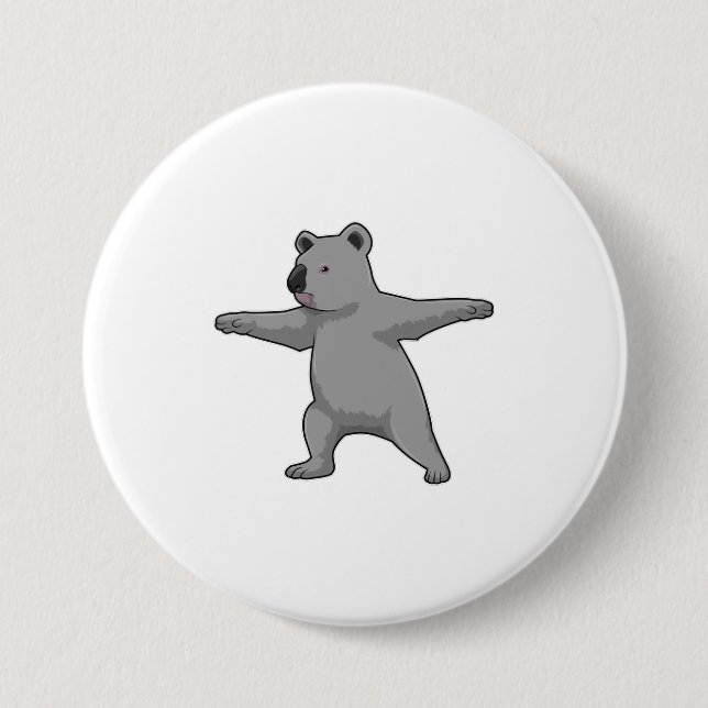 Koala-Bär in der Yoga-Fitness Button (Vorderseite)