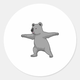 Koala-Bär in der Yoga-Fitness Runder Aufkleber
