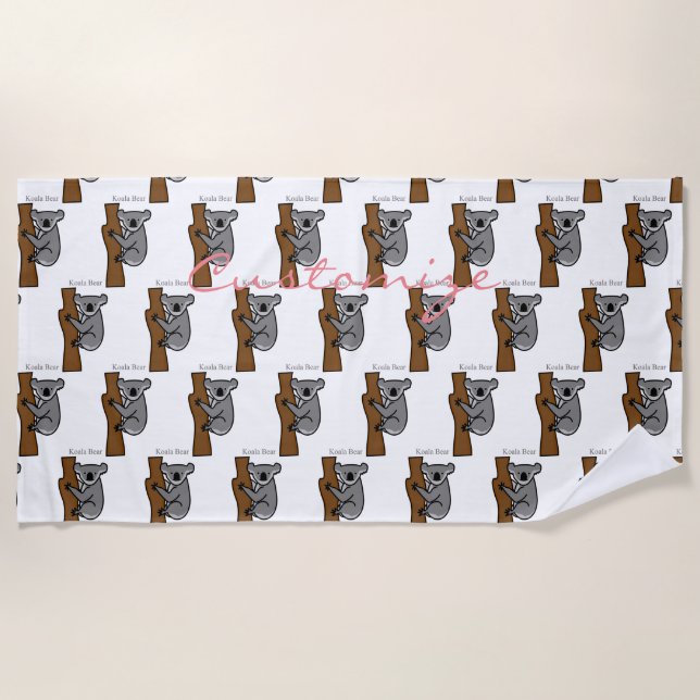 Koala Bär Kletterbaum Thunder_Cove Strandtuch (Vorderseite)
