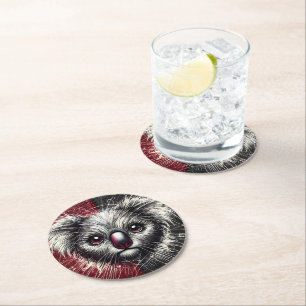 Koala-Bär-Kunst auf texturiertem Hintergrund Runder Pappuntersetzer