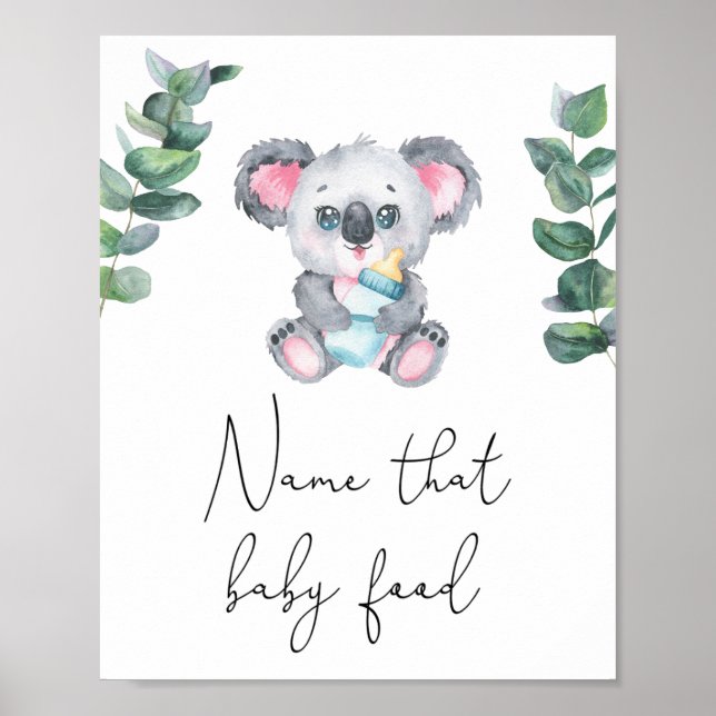 Koala-Bär - Name dieses Babynahrung Poster (Vorne)