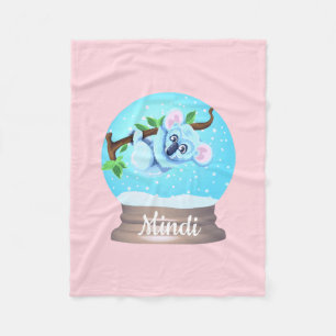 Koala Bär niedliche Schneeglocke Rosa Blau Fleecedecke