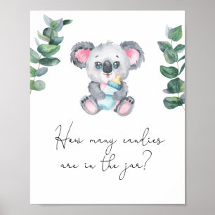 Koala-Bär - rate wie viele Süßigkeiten Poster