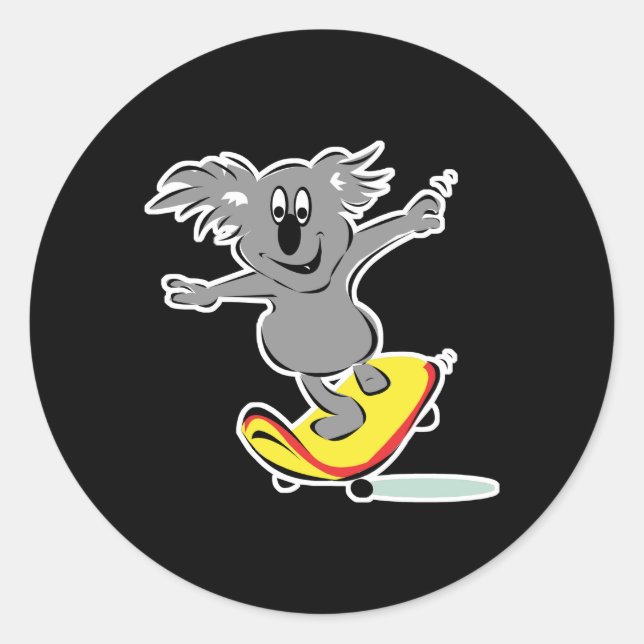 Koala-Bär Runder Aufkleber (Vorderseite)