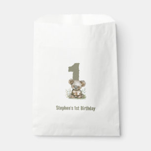 Koala Bär Salbei Grün 1. Geburtstagsfeier Geschenktütchen