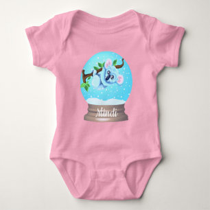 Koala-Bär Schneekugel süß rosa blau Baby Mädchen Strampler