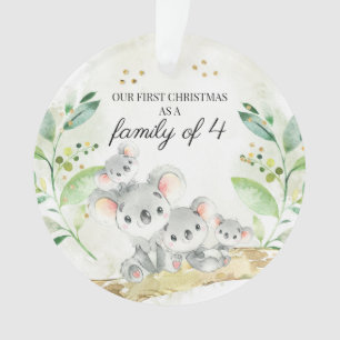 Koala Bär unser erstes Weihnachten als Familie vo Ornament
