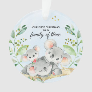 Koala Bär unser erstes Weihnachten als Familie vo Ornament