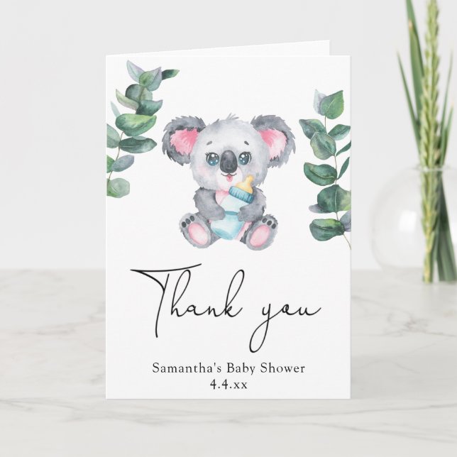Koala Bär vielen Dank für die Babydusche Dankeskarte (Vorderseite)