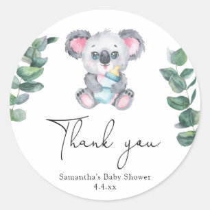 Koala Bär vielen Dank für die Babydusche Runder Aufkleber
