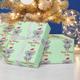Koala Bären Dekorieren für Weihnachtsnamen anpasse Geschenkpapier