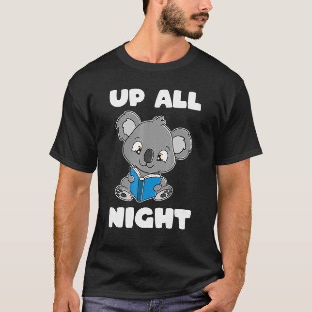Koala Bären lesen Buchen Sie die ganze Nacht Buchw T-Shirt (Vorderseite)