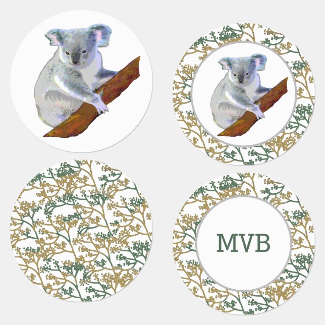 Koala Bären Observation Etiketten (Gruppe)