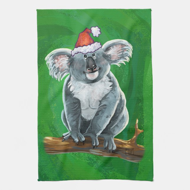 Koala Bären Weihnachten Geschirrtuch (Vertikal)