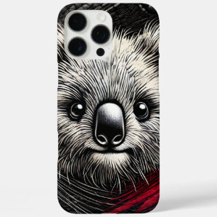 Koala-Bärendarstellung auf texturiertem Hintergrun iPhone 16 Pro Max Hülle