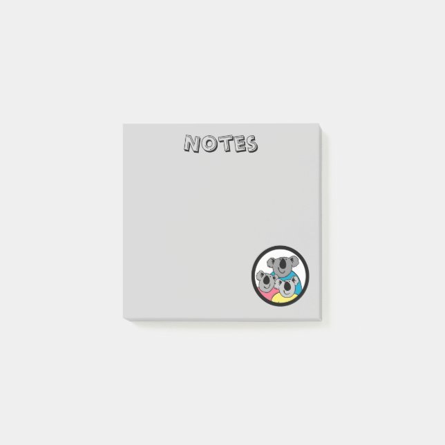 Koala Bärenfamilie Post-it Klebezettel (Vorderseite)