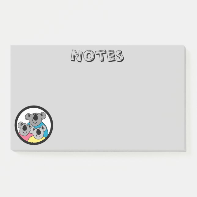 Koala Bärenfamilie Post-it Klebezettel (Vorderseite)