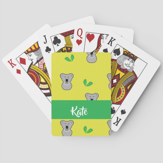 Koala-Bärengelb Spielkarten (Rückseite)