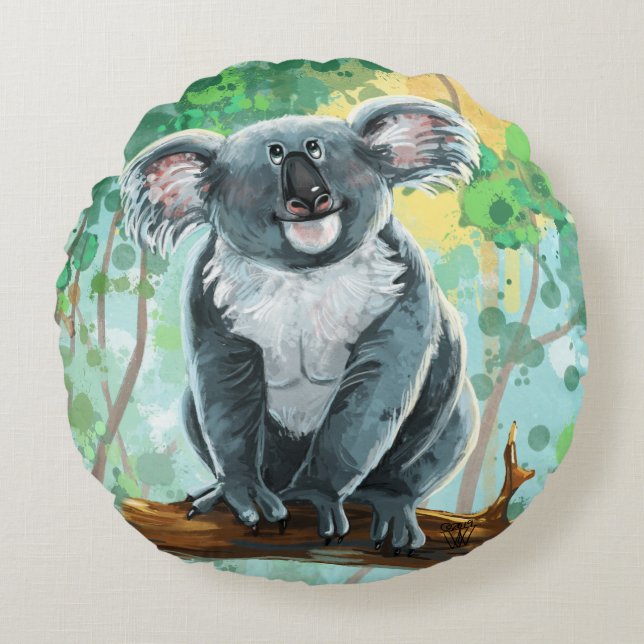 Koala Bärengeschenke und Zubehör Rundes Kissen (Vorderseite)
