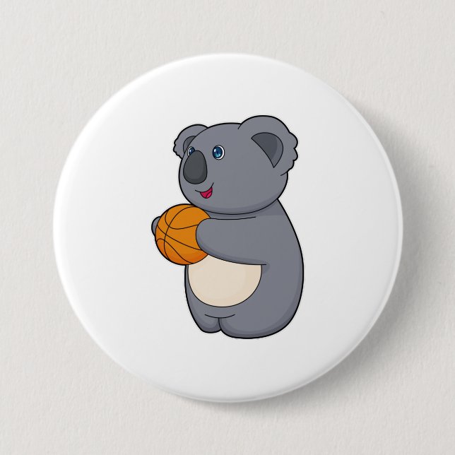 Koala Basketball-Spieler Basketball Button (Vorderseite)
