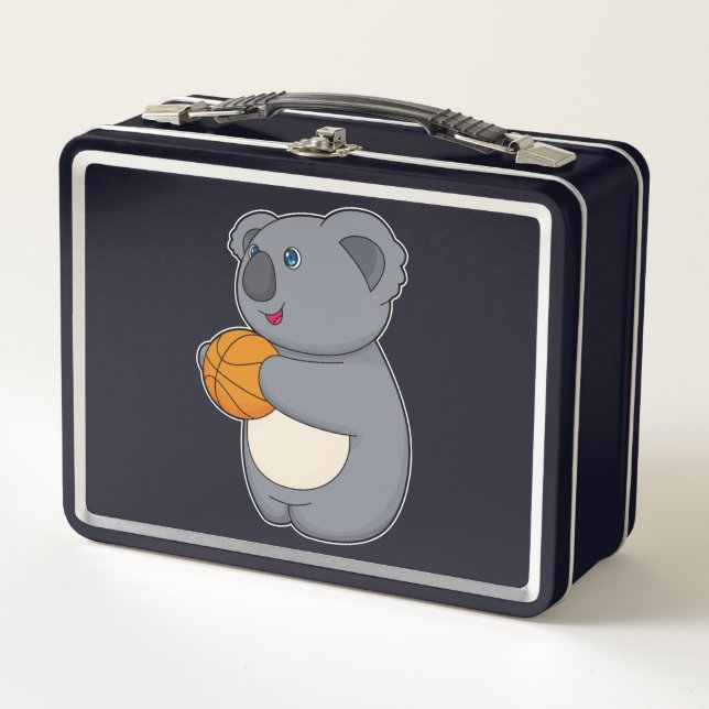 Koala Basketball-Spieler Basketball Metall Brotdose (Vorderseite)