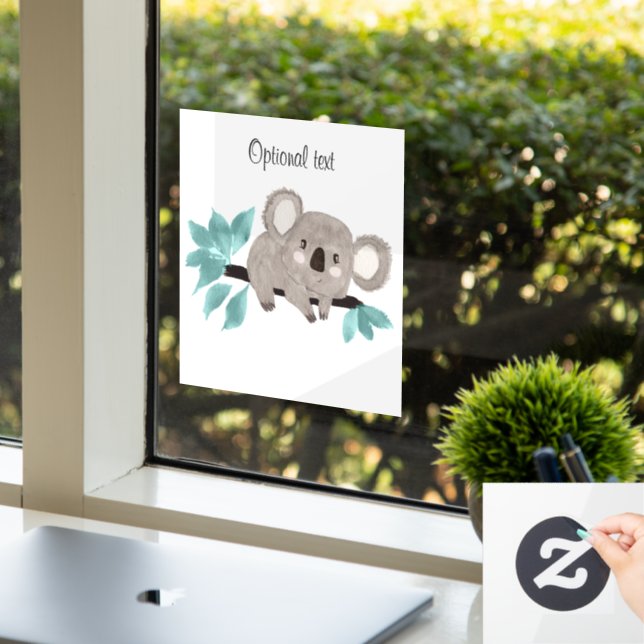 Koala Bear auf Baumzweig Window Decal Fensteraufkleber (Büro)