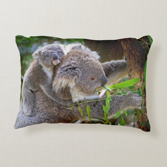 Koala bear Aussie Outback Buschwald Klettern Zierkissen (Rückseite)