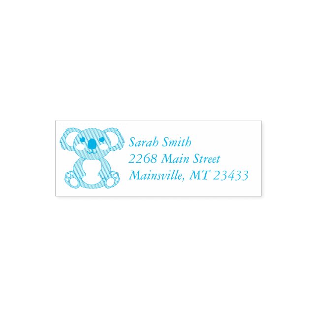 Koala Bear Baby Dusche Blue Permastempel (Design)