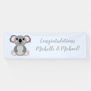 Koala Bear Baby Dusche Pink Girl Banner