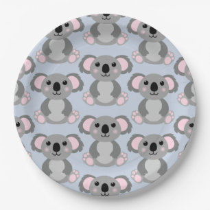 Koala Bear Baby Dusche Pink Girl Pappteller