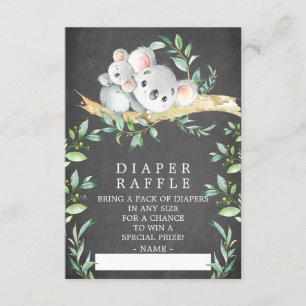 Koala Bear Baby Duschkabine - Raffle Ticket Begleitkarte