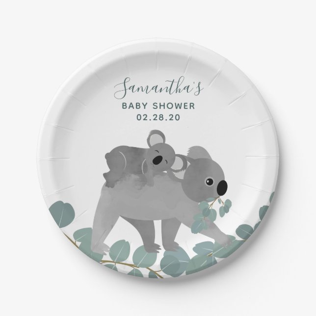 Koala Bear Baby Duschpapier Teller (Vorderseite)