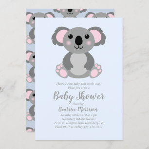 Koala Bear Baby Shower Blue Boy Einladung