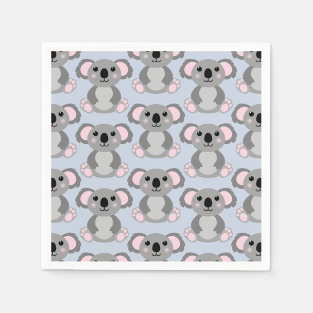 Koala Bear Baby Shower Blue Boy Serviette (Vorderseite)