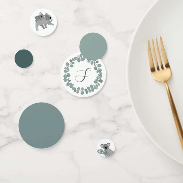 Koala Bear Baby Shower Custom Initial Konfetti (Gruppe)